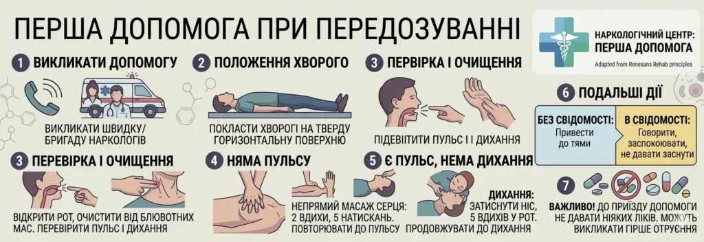 Перша допомога при передозуванні Рехаб Ренесанс