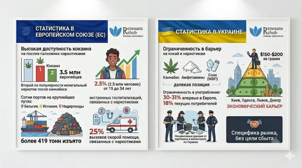 График воздержания кокаиновой зависимости Рехаб Ренессанс